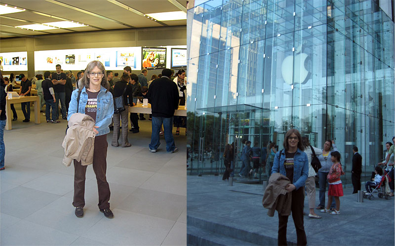 Alexandra outside the 5th Avenue Apple Store in New York City